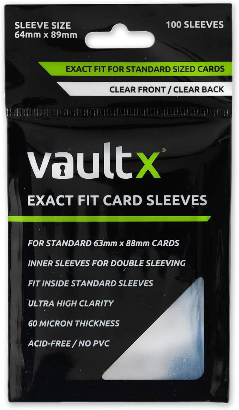 Vault X Exact Fit Trading Card Sleeves, Soft, High Clarity, Perfect Fit Inner Sleeves, Collectible Card Games, Sports, TCG (100 Pack) - Image 1