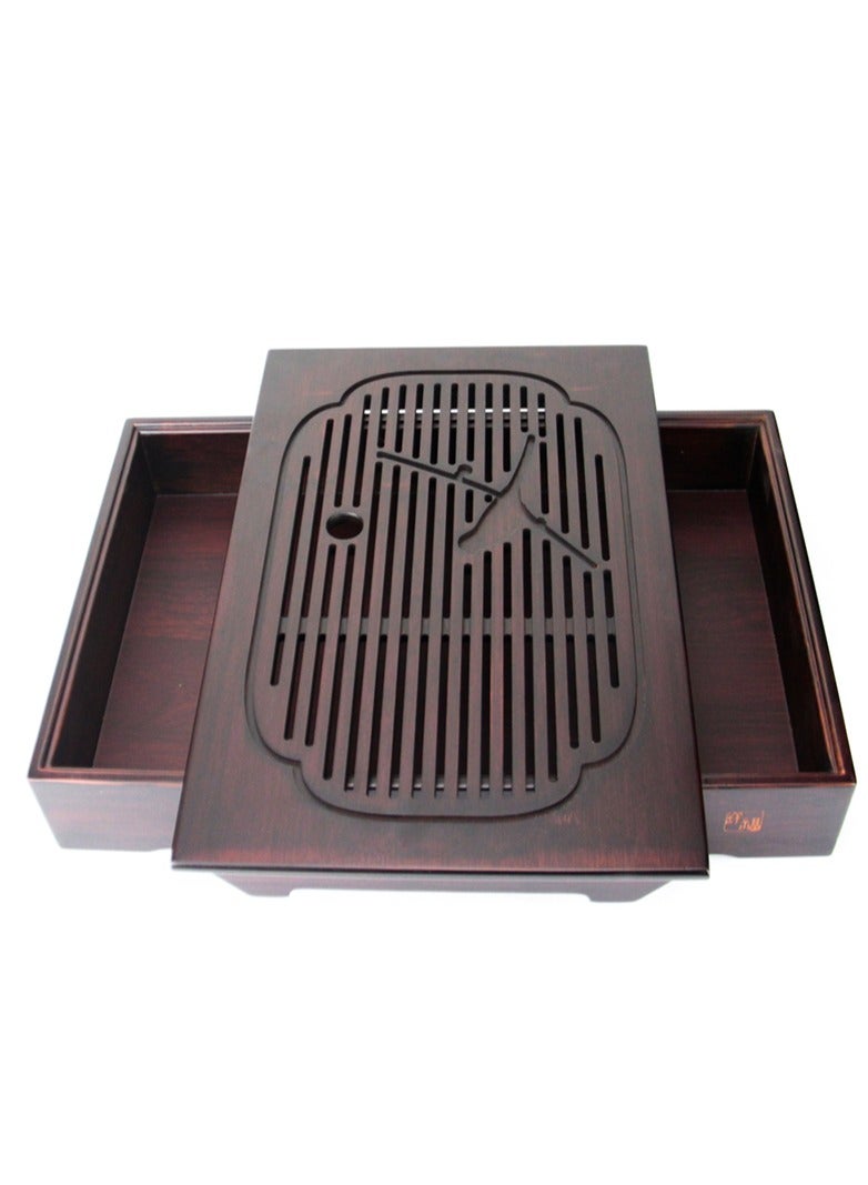 تيلاند لوح شاي شابان من الخيزران، لوح شاي لحفلات الشاي الصينية التقليدية (غونغ فو تشا) (6.5 × 38 × 25.5 سنتي متر) - Image 4