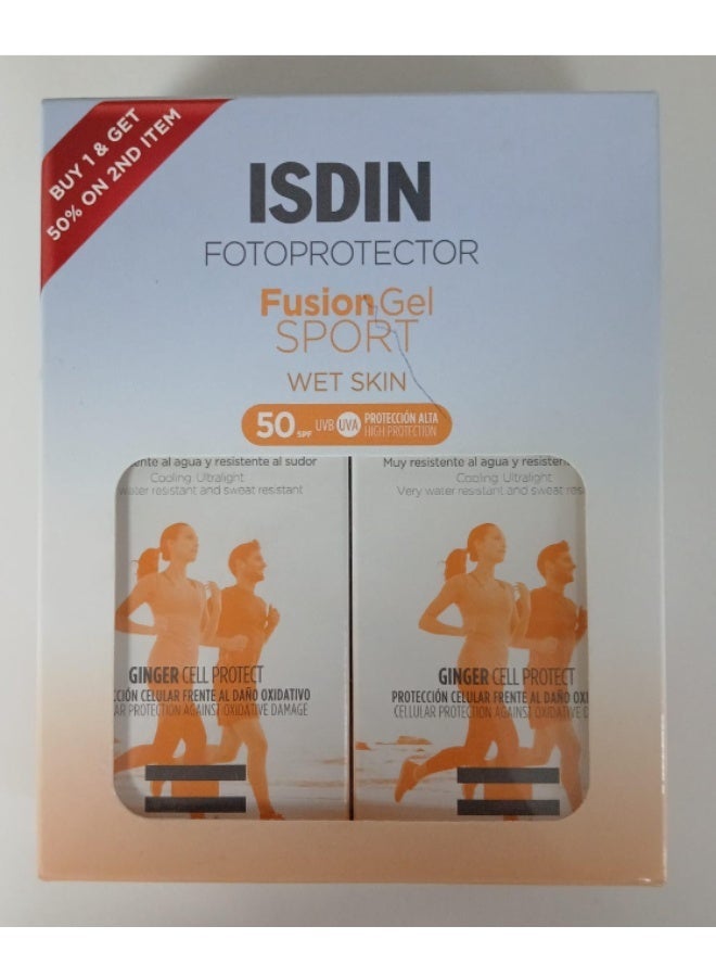 Isdin Fotoprotector Fusion Gel SPF 50+ Sport Sunscreen 100ml buy 1 get 1 free - Image 1