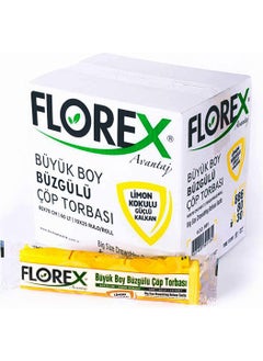 Florex Lemon Scented Drawstring Large Size 65X70 cm Garbage Bag 1 Box 25 Rolls 250 Pieces  - Image 1