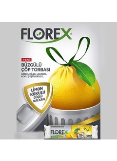 Florex Lemon Scented Drawstring Large Size 65X70 cm Garbage Bag 1 Box 25 Rolls 250 Pieces  - Image 2