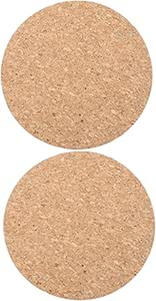 2 Pcs Double Sided Round Natural Cork Pad Tear Resistant Mat For Home Office Shop - Image 1