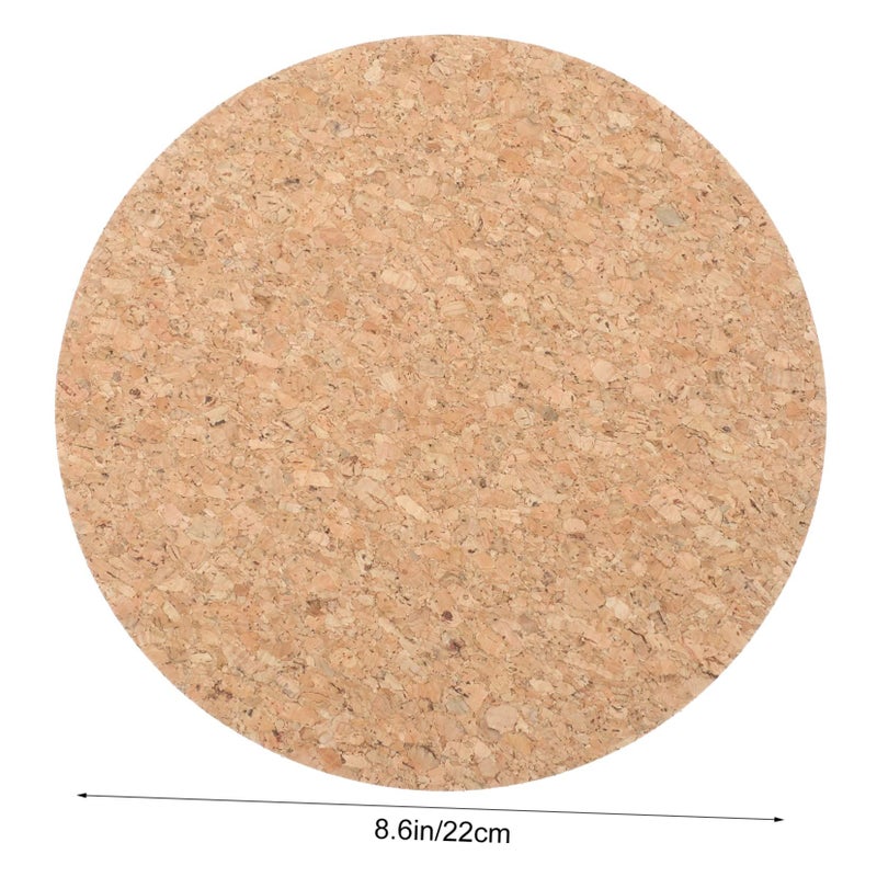 2 Pcs Double Sided Round Natural Cork Pad Tear Resistant Mat For Home Office Shop - Image 3