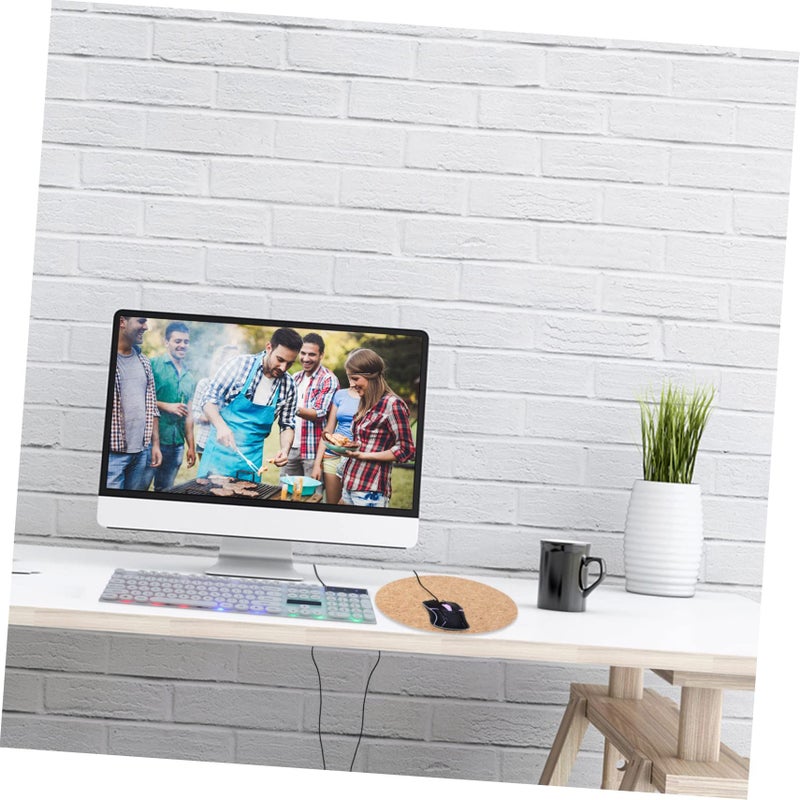 2 Pcs Double Sided Round Natural Cork Pad Tear Resistant Mat For Home Office Shop - Image 4