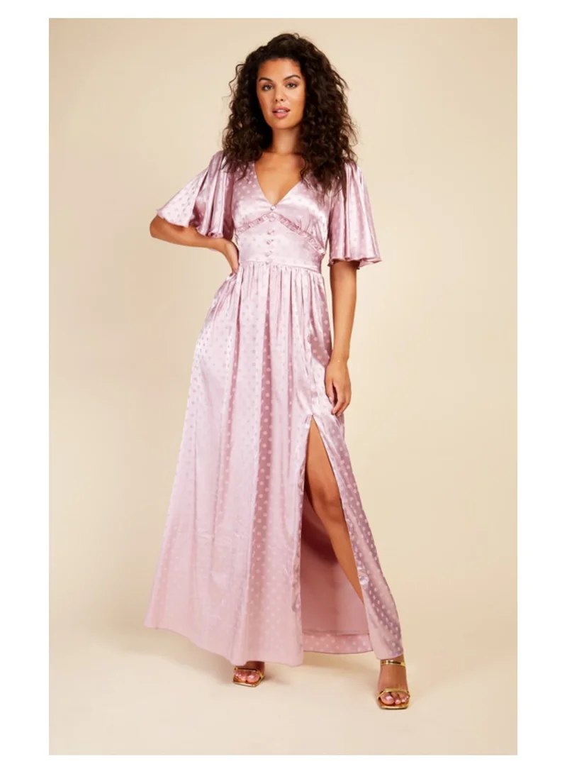 Little Mistress Little Mistress Blush Spot Maxi Dress