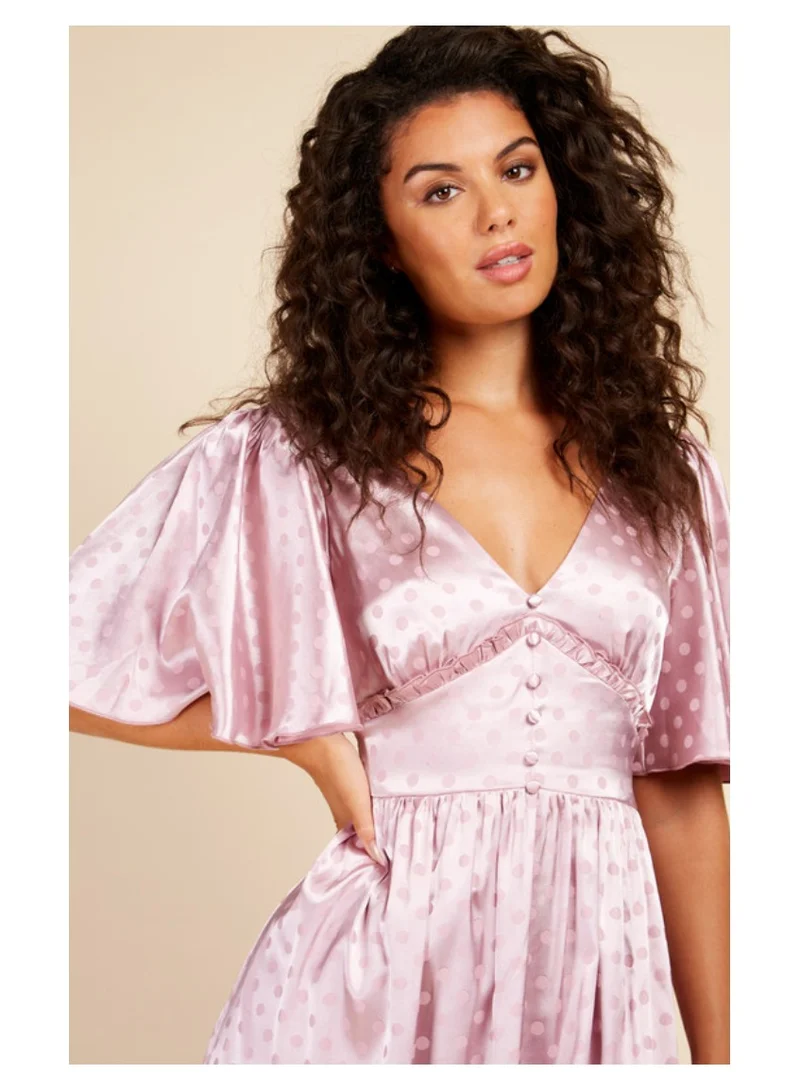 Little Mistress Little Mistress Blush Spot Maxi Dress