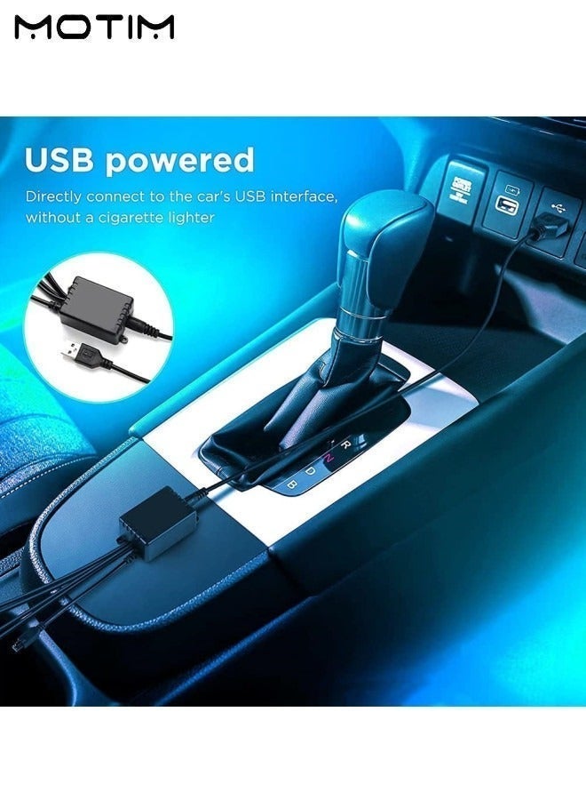 Motim 72 LED Car Interior Light Strip with Remote Control, 4pcs Car LED Lights Strip Set, Multicolor Ultra Bright Under Seat Dashboard Light, Music Sync Sound Actived, USB Port - Image 5