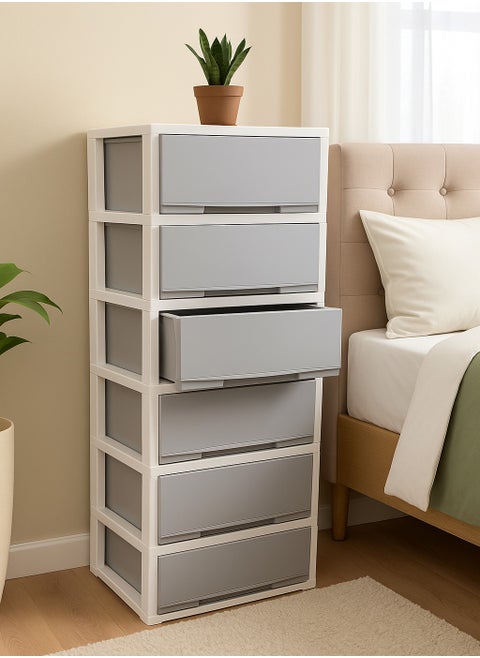 Chest of 6 Drawers Multicolour  56×41×131 cm
