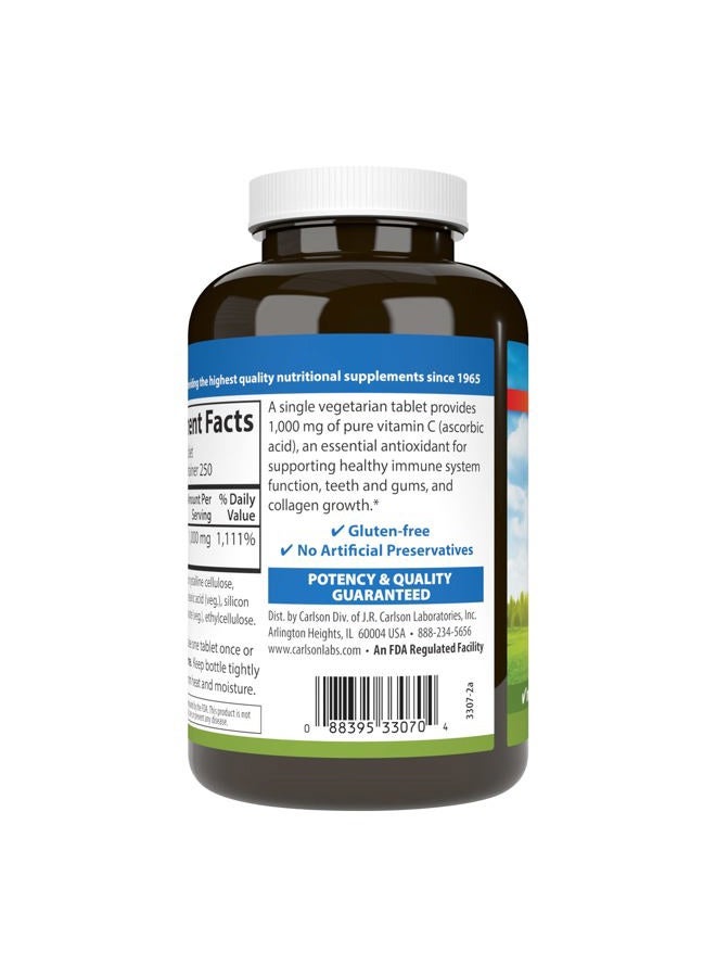 Carlson Vitamin C 1,000 mg, 250 Count - Image 3