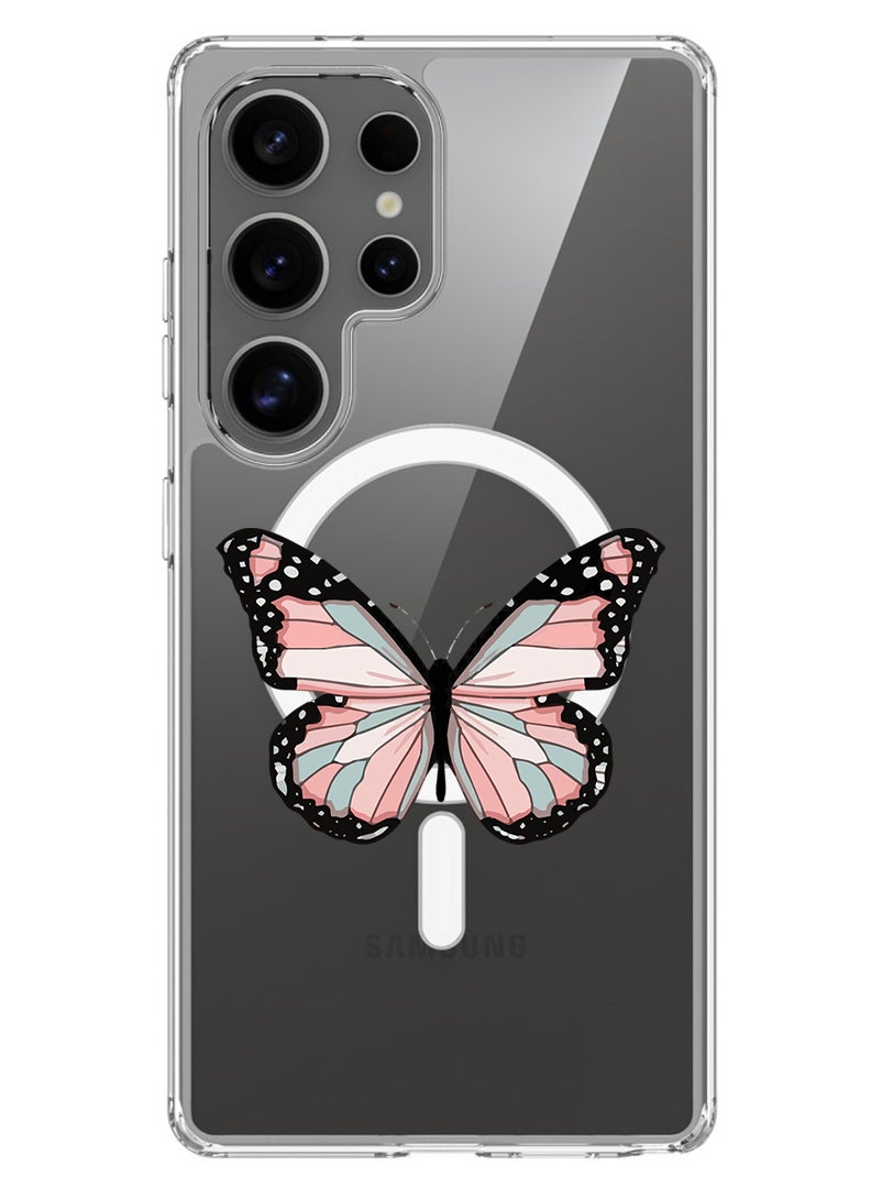 Theodor Magnetic Case for Samsung Galaxy S25 Ultra 6.9-inch Compatible with MagSafe Wireless Charging, Shockproof Phone Bumper Cover Butterfly-01 - Image 1