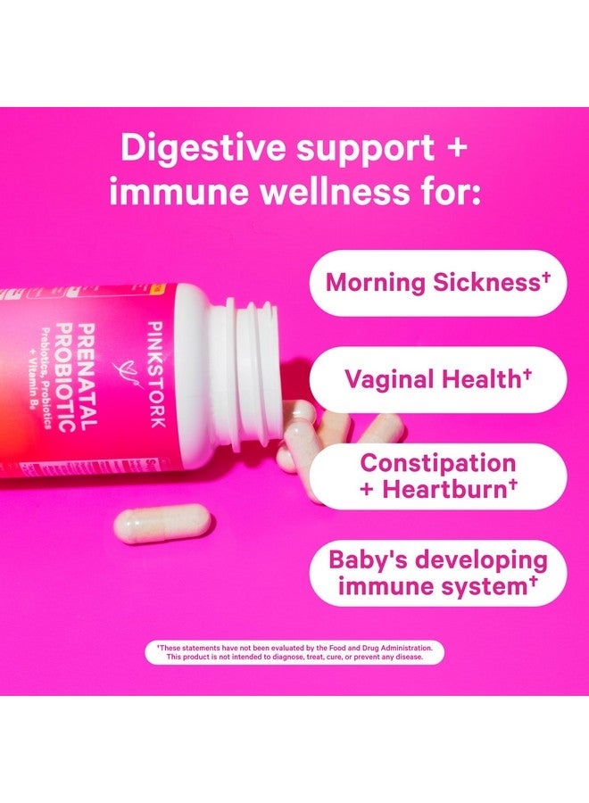 Pink Stork Prenatal Probiotics for Women - 50 Billion CFU, Vitamin B6, Prebiotics, Morning Sickness, Gut Microbiome, Pregnancy Probiotic, Immune Support, Pregnancy Must Haves - 60 Capsules - Image 3