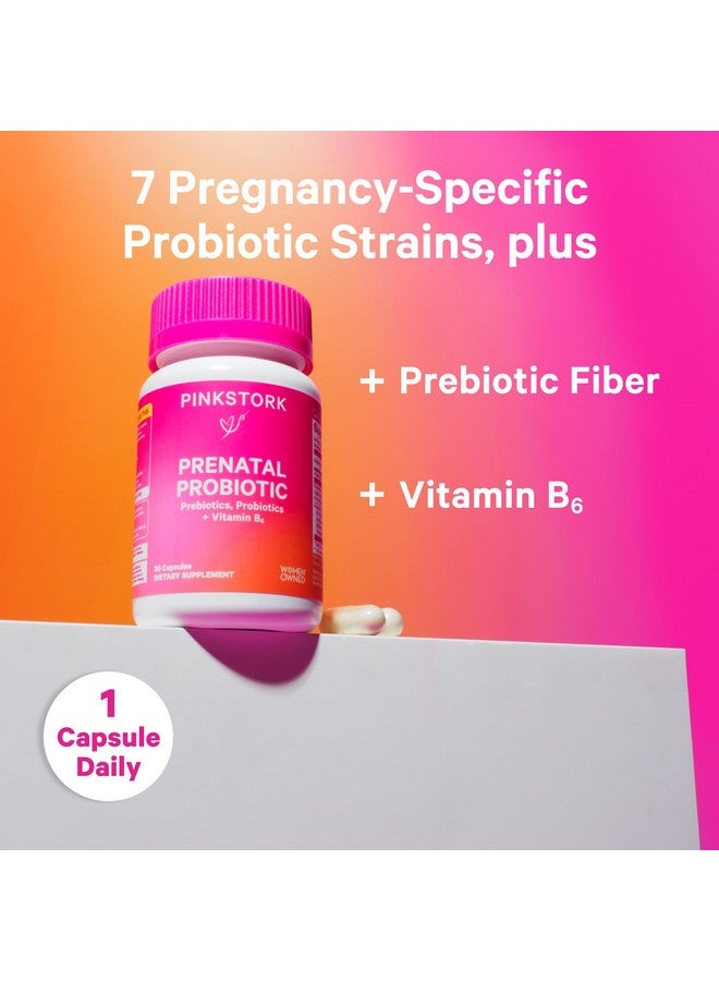 Pink Stork Prenatal Probiotics for Women - 50 Billion CFU, Vitamin B6, Prebiotics, Morning Sickness, Gut Microbiome, Pregnancy Probiotic, Immune Support, Pregnancy Must Haves - 60 Capsules - Image 2