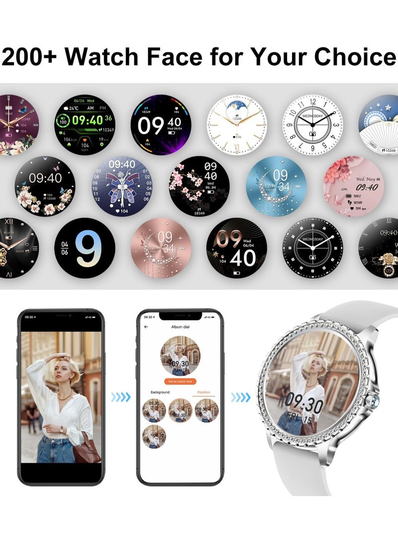 TDZDDYS Smart Watch for Women(Answer/Make Call), 200+Watch Faces Fitness Tracker Waterproof Smartwatch for Android iPhone Compatible,Smartwatch Blood Pressure Heart Rate Sleep Monitor - Image 2