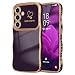 LCHULLE for Samsung Galaxy A36A56 Case for Women Girls Cute Wave Frame Curly Shape with Love Heart Raised Camera Protection Cover Luxury Plating Shockproof Phone Case for Galaxy A36A56 Dark Purple - Image 2