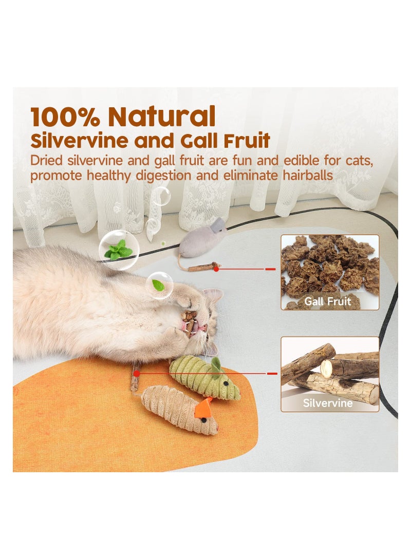 SYOSI 3Pcs Catnip Mice Toys, Silvervine Interactive Cat Toy Indoor Cat Exercise Toy Kittens Dental Chew Toy Matatabi Plush Animals Catnip Enrichment Toy Interactive Kitten Play for Exercise - Image 4