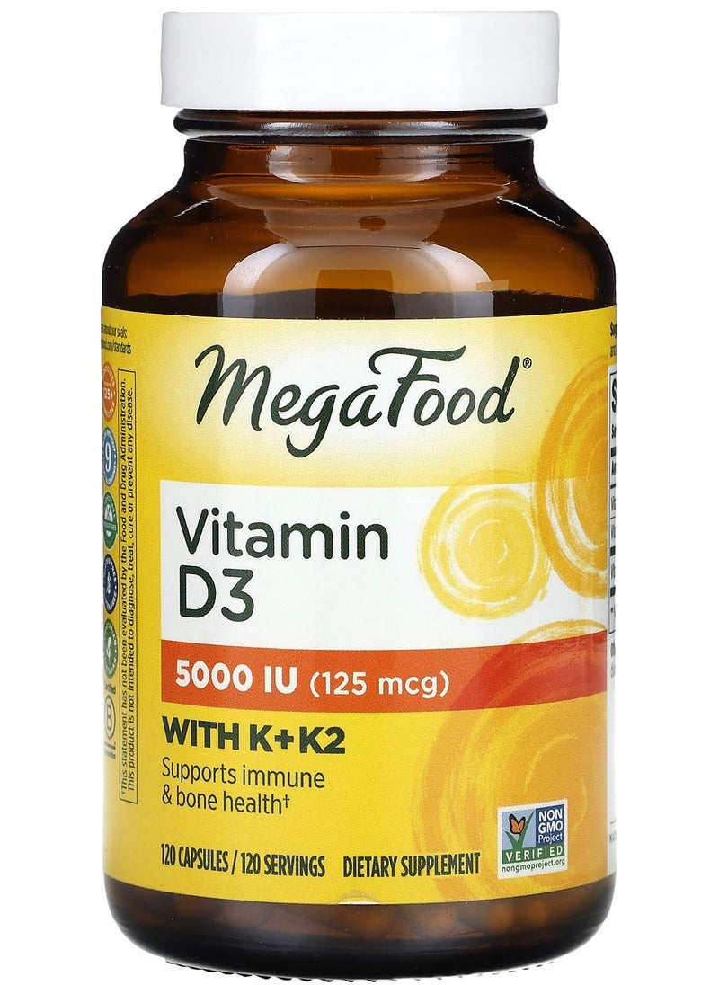 MegaFood Vitamin D3, 125 mcg (5,000 IU), 120 Capsules 