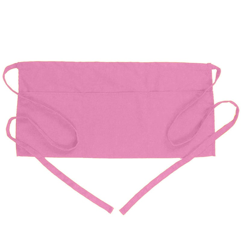 BOHARERS Pink Waitress Apron for Women with 3 Pockets - Durable Server Aprons for Restaurant Waterproof Oilproof - Image 1