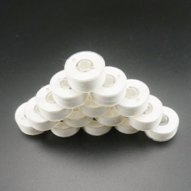 New brothread 144pcs (96White + 48Black) 60S/2(90WT) Prewound Bobbin Thread Plastic Size A SA156 for Embroidery and Sewing Machine Cottonized Soft Feel Polyester Thread Sewing Thread - Image 4