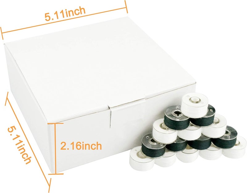 New brothread 144pcs (96White + 48Black) 60S/2(90WT) Prewound Bobbin Thread Plastic Size A SA156 for Embroidery and Sewing Machine Cottonized Soft Feel Polyester Thread Sewing Thread - Image 2