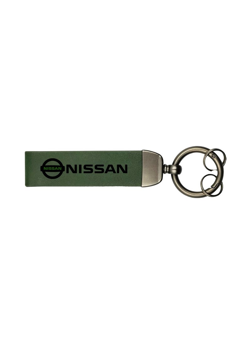 Nissan Metal Ring PU Leather Strap Keychain Home Key Chain Car Keychain NISSAN Car Key Chain Super Finish 1Pcs  - Image 1