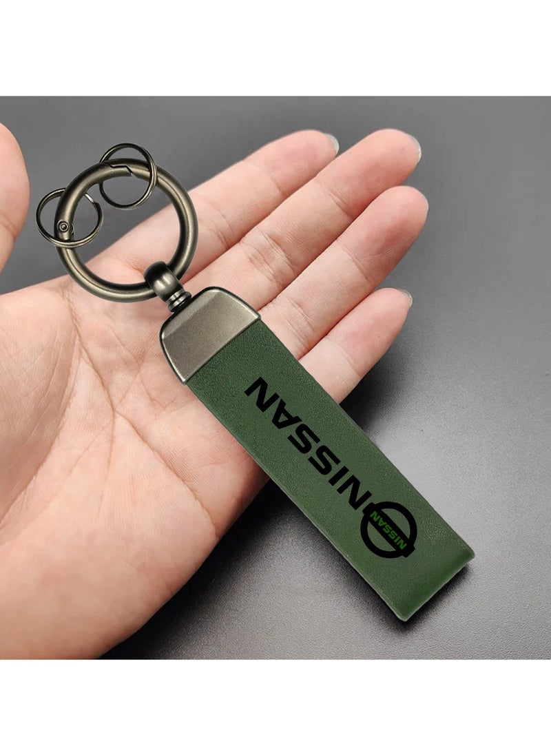Nissan Metal Ring PU Leather Strap Keychain Home Key Chain Car Keychain NISSAN Car Key Chain Super Finish 1Pcs  - Image 4