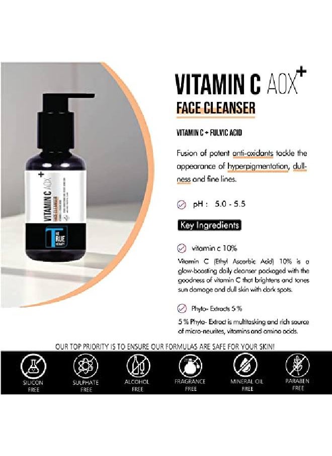 THE TRUE THERAPY Daily Brightening Vitamin C Face Wash for Tan Removal Hyperpigmentation Skin whitening & Brightening Cleanser| Face Wash Man Women 100 ml  - Image 3