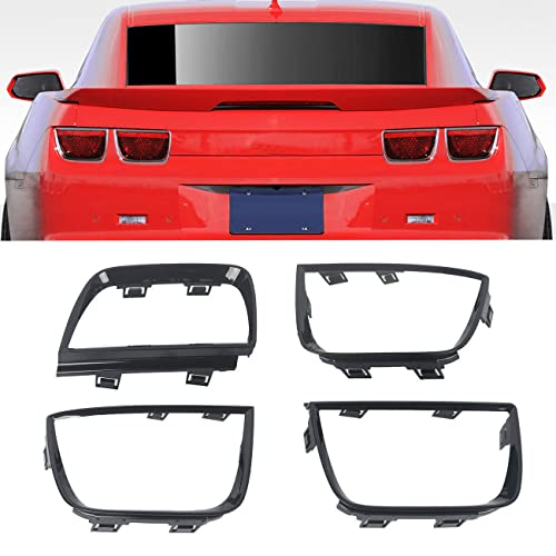 KARPAL Tail Light Bezel Cover Compatible With 2010-2013 Chevy Camaro LT LS SS Glossy Black 92199773 92199774 - Image 1
