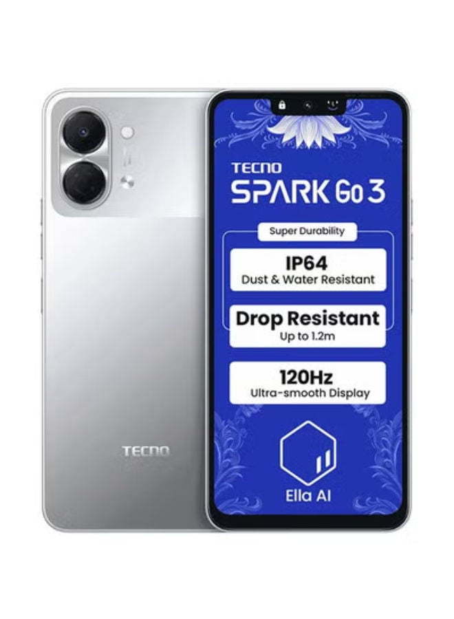 TECNO Spark Go 3 Dual SIM Titanium Grey 4GB Ram 64GB 4G -Middle east version - Image 1