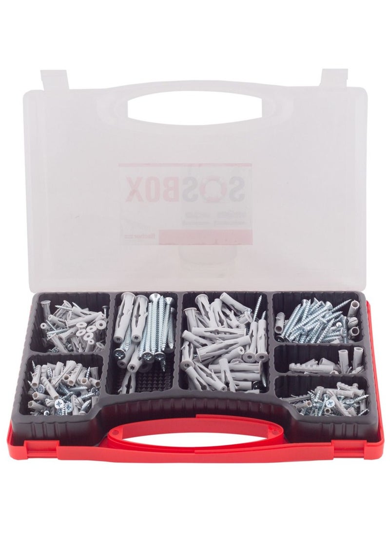 Fischer SOS BOX - FU + S Plugs + Screws Various sizes 360Pcs