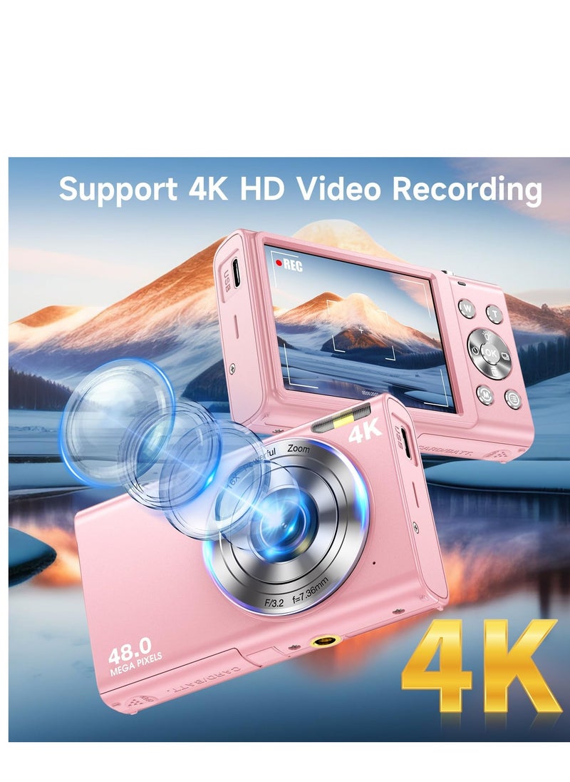 Generic Digital Camera, FHD 1080P Kids Camera 44MP Point and Shoot Digital Camera with 32GB SD Card, 16x Zoom, Lanyard, Small Compact Camera for Kids Boys Girls  - Image 4