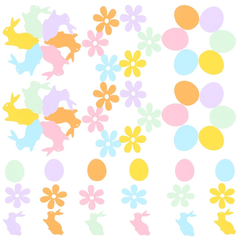 Easter Bunny Confetti 100 Pieces Pastel Color Paper Scatter Party Decorations - Image 2
