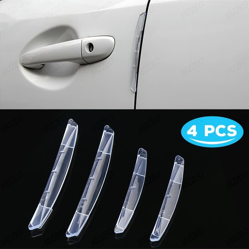MIZZEO Car Door Protector (Design - Dual Function - Sleek - Transparent) Car Side Door Edge Guards Compatible with Tata Punch (2021) - Image 2