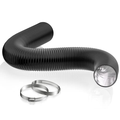 HG Power 5 Inch Air Ducting, 32 Feet Flexible Aluminum Dryer Vent Hose, Three Layer Protection Dryer Hose with 2 Clamps for HVAC Ventilation Heating Cooling Exhaust - Image 1
