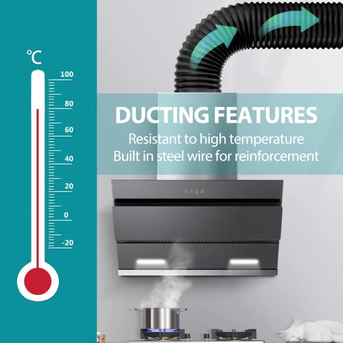 HG Power 5 Inch Air Ducting, 32 Feet Flexible Aluminum Dryer Vent Hose, Three Layer Protection Dryer Hose with 2 Clamps for HVAC Ventilation Heating Cooling Exhaust - Image 5