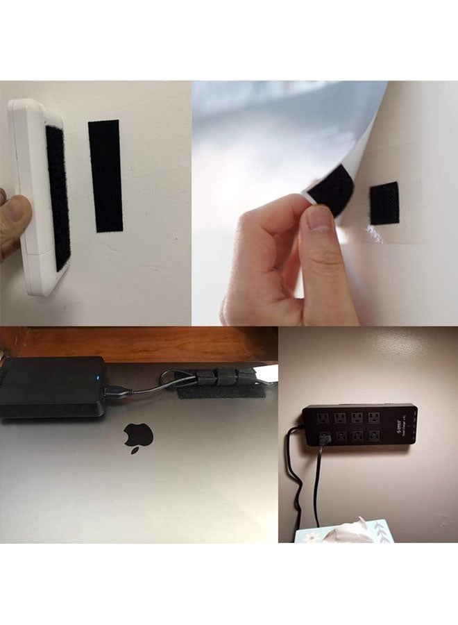 10 pcesHook and Loop Strips with Adhesive, Strong Back Adhesive Fasten Mounting Tape for Home or Office Use - Instead of Holes and Screws, Black - Image 4