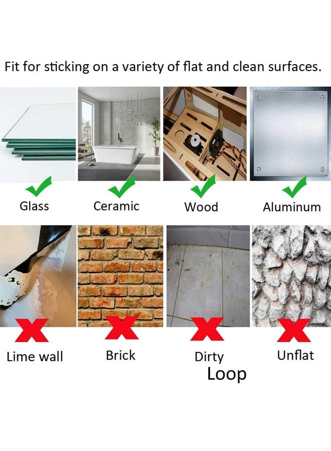 10 pcesHook and Loop Strips with Adhesive, Strong Back Adhesive Fasten Mounting Tape for Home or Office Use - Instead of Holes and Screws, Black - Image 5