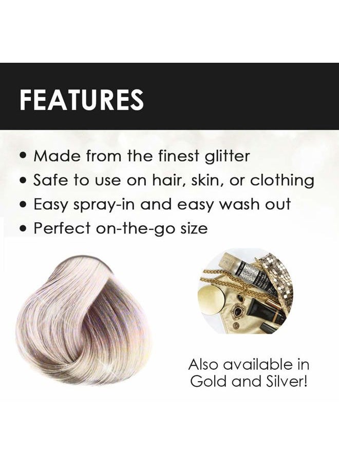 Jerome Russell Temporary Hair and Body Glitter Color Spray, Travel Spray, Lightweight, Adds Sparkly Shimmery Glow, Perfect to use On Hair, Skin, or Clothing, 2.2 oz - MULTI-COLOR x 1 Pack  - Image 5