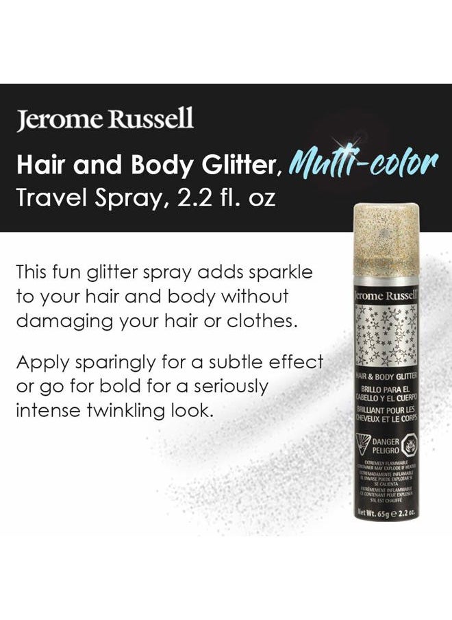 Jerome Russell Temporary Hair and Body Glitter Color Spray, Travel Spray, Lightweight, Adds Sparkly Shimmery Glow, Perfect to use On Hair, Skin, or Clothing, 2.2 oz - MULTI-COLOR x 1 Pack  - Image 3