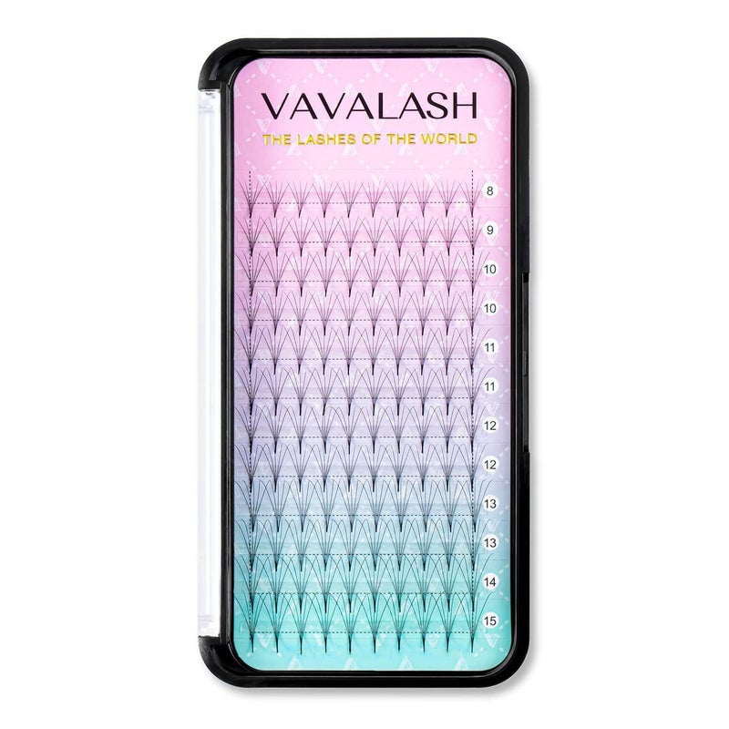 VAVALASH Eyelash Extensions 3D 4D 5D 6D 8D 9D 10D Thickness 00701 CD Curl Eyelashes Middle Stem Long Stem Premade Fans Russian Volume Lash Extensions Supplies Middle Stem 5D007D815mm