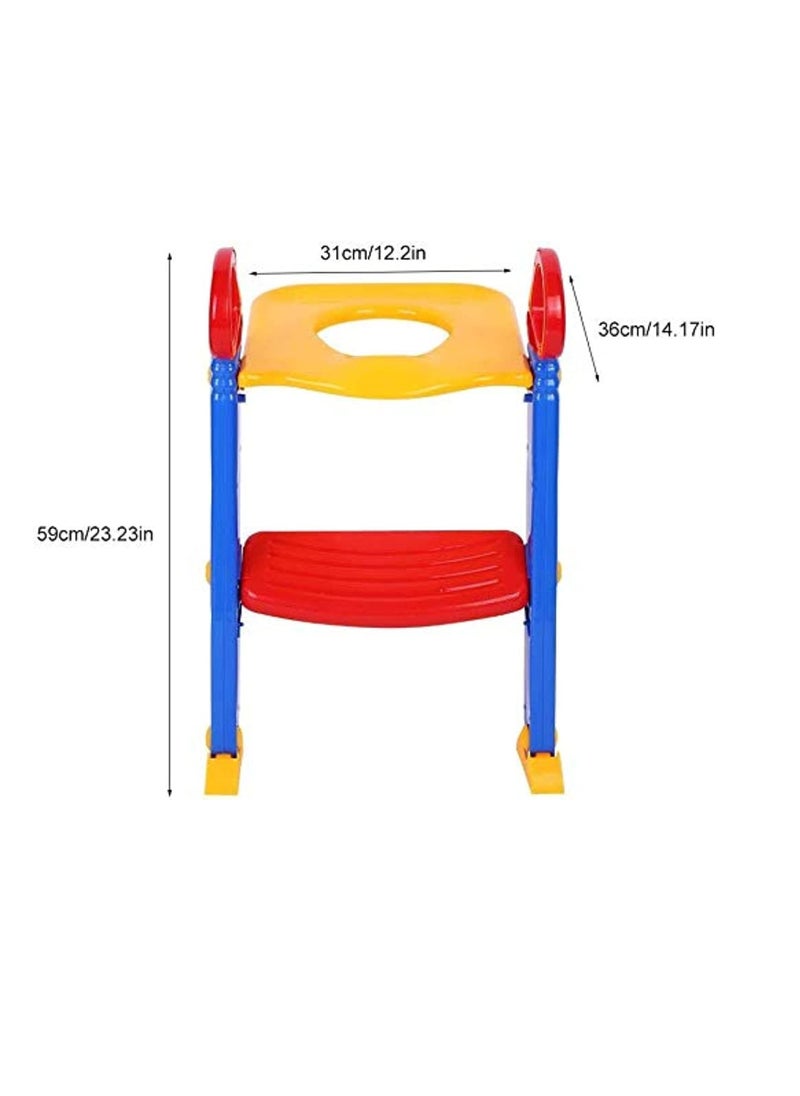 ECVV Kids Toilet Seat With Ladder,for installation on the base of the bathroom for children, Blue And Red, Multi  - Image 2