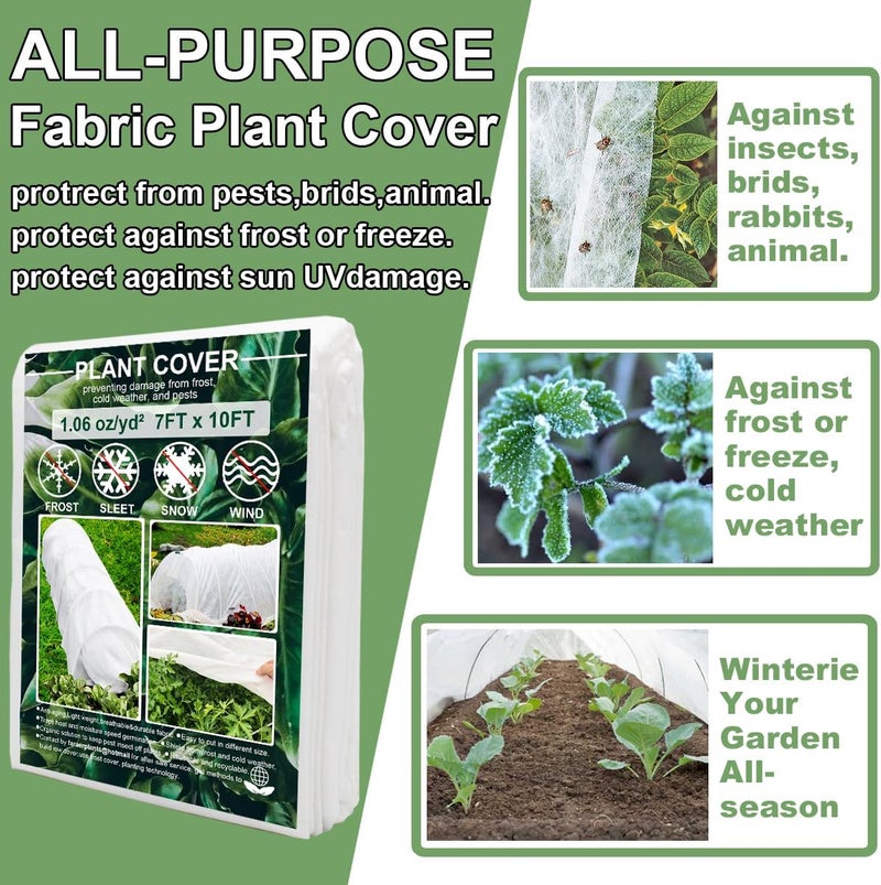 FARAER Plant Covers Freeze Protection, Antifrost Cover 7ft×10ft Reusable Rectangle Frost Protection Floating Row Cover Plant Blanket Garden Winterize Cover for Cold Weather Snow - Image 2