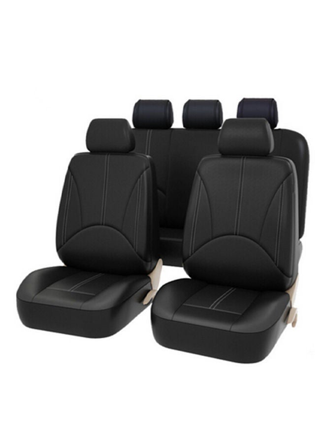 MUNTAQI 9-Piece Universal Waterproof Luxury PU Leather Auto Seat Cover Set - Image 1