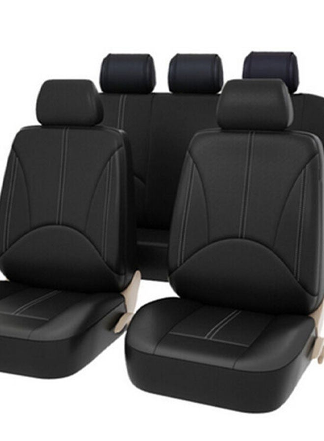 MUNTAQI 9-Piece Universal Waterproof Luxury PU Leather Auto Seat Cover Set - Image 4