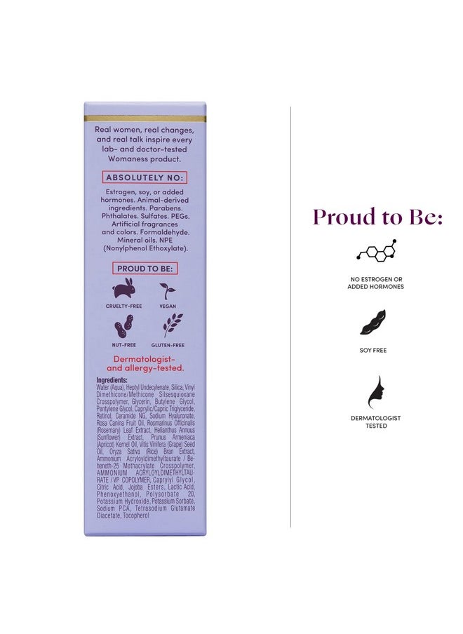 Womaness Plump It Up Retinol Serum Rollon Hyaluronic Acid Hydrating Serum Collagen Boosting Retinol Fine Lines And Wrinkles Treatment + Smoothing Ceramide Ng Anti Aging Skin Care Serum (30Ml)  - Image 2