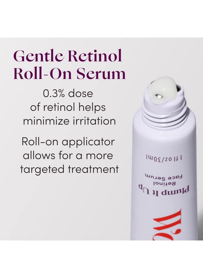 Womaness Plump It Up Retinol Serum Rollon Hyaluronic Acid Hydrating Serum Collagen Boosting Retinol Fine Lines And Wrinkles Treatment + Smoothing Ceramide Ng Anti Aging Skin Care Serum (30Ml)  - Image 3