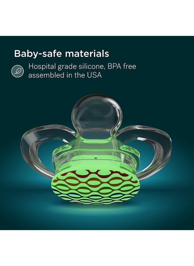 Smilo - Smilo Baby Christmas Pacifier - 3 Pack of Slimline Pacifiers for Babies - 100% Silicone Newborn Pacifiers BPA Free - Glow in The Dark - White Christmas - Image 1