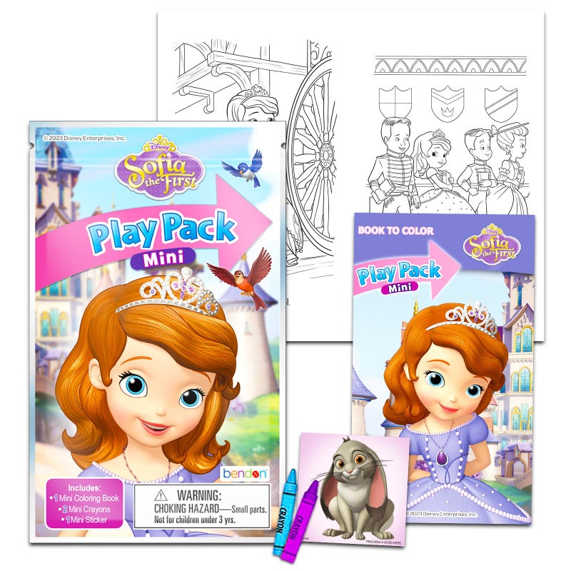 Sofia The First Disney Sofia the First Birthday Party Favors Set - Bundle with 24 Sofia Play Packs | Mini Coloring Books and Stickers for Goodie Bags (Disney Jr Sofia the First Party Supplies) - Image 2