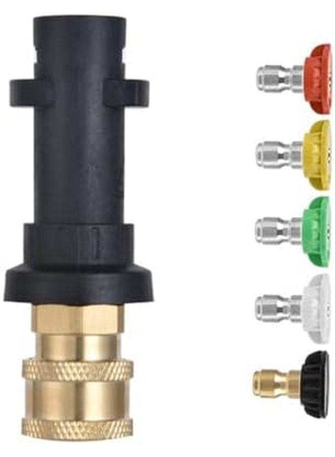 محول مسدس غسالة الضغط موديل B 1/4 بوصة تركيب سريع التوصيل أنثى مع 5 فوهات لسلسلة كارشر من K2 إلى K7 - Image 2