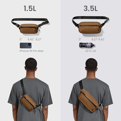 tomtoc 1.5L X-Pac Sling Bag with RFID Blocking, Crossbody Bag Minimalist Chest Shoulder Pack for Men/Women, Water-resistant Lightweight Casual Funny Pack for Travel, Daily Commute - Image 2