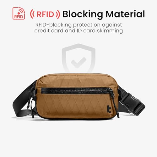tomtoc 1.5L X-Pac Sling Bag with RFID Blocking, Crossbody Bag Minimalist Chest Shoulder Pack for Men/Women, Water-resistant Lightweight Casual Funny Pack for Travel, Daily Commute - Image 5
